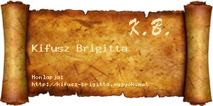 Kifusz Brigitta névjegykártya